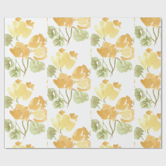 Cadeau Papier d'emballage mat Bloom jaune