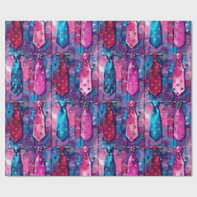 Cadeau Papier d'emballage mat Collection de cravates de P (Plat)