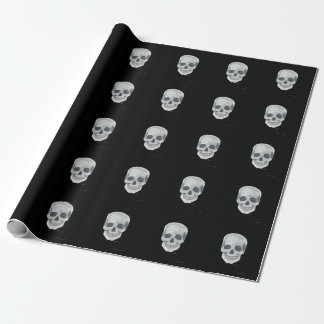 Cadeau Papier d'emballage mat de crâne gris, 30" x 6'