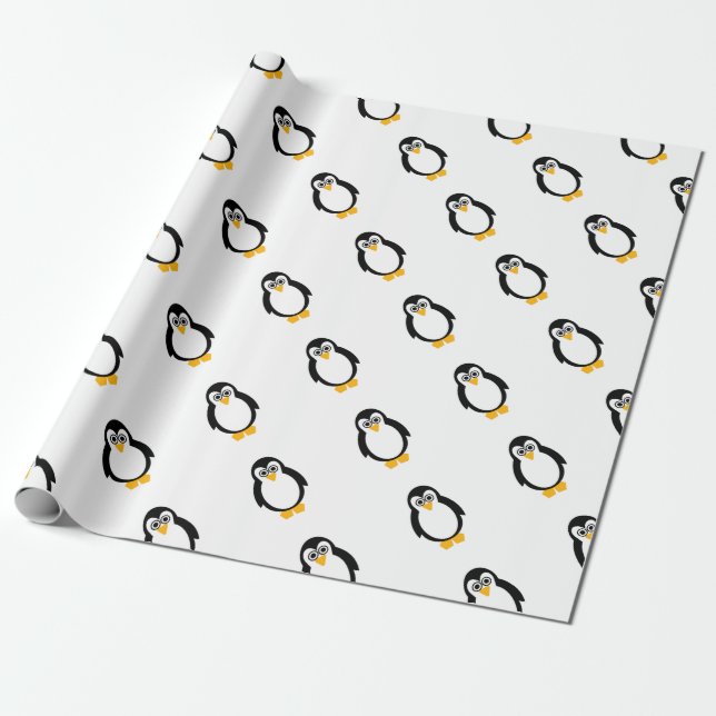 Cadeau Papier d'emballage mat de partie de pingouin (Déroulé)