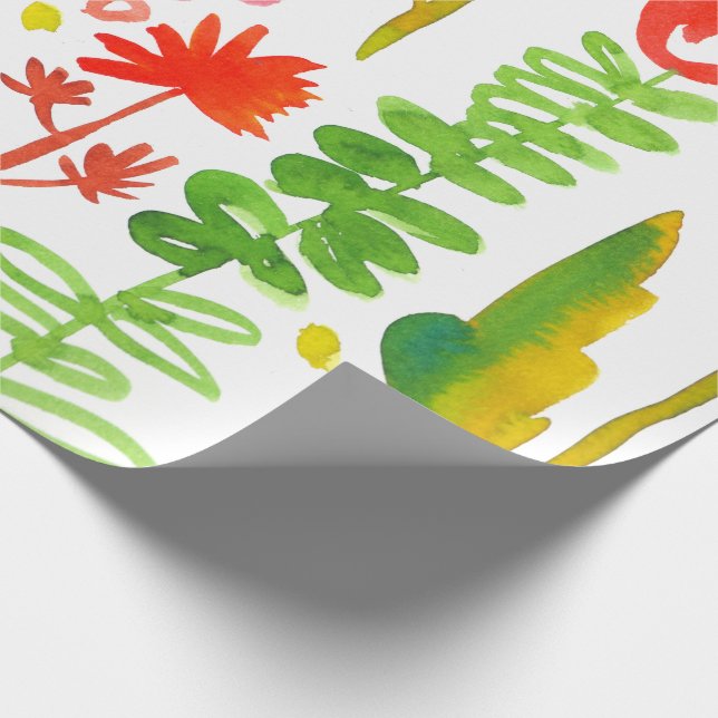 Cadeau papier d'emballage mat de ressort d'aquarelle (Coin)