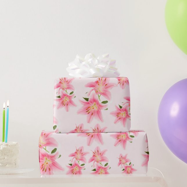 Cadeau Papier d'emballage mat Lily rose (Cadeaux de fête)