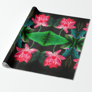 Cadeau Papier d'emballage mat Lotus rose