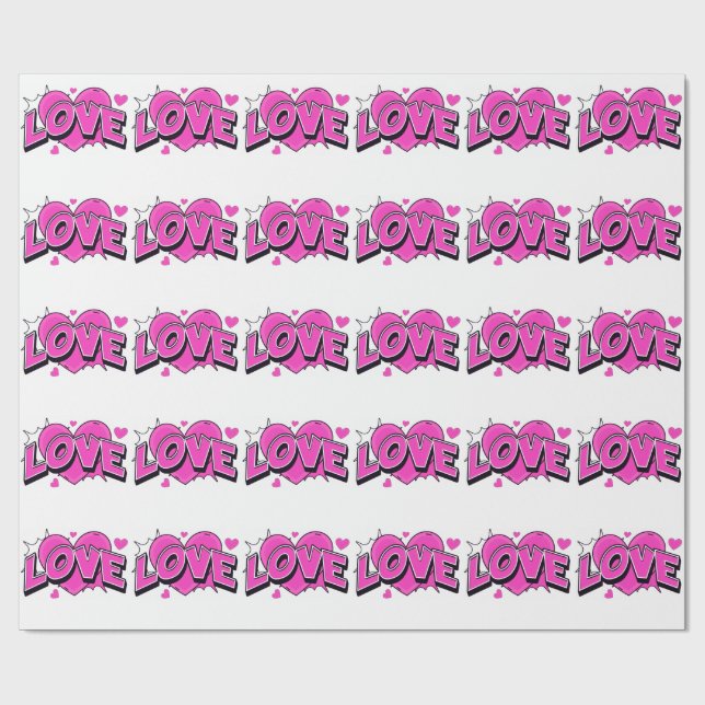 Cadeau Papier d'emballage mat LOVE (Plat)