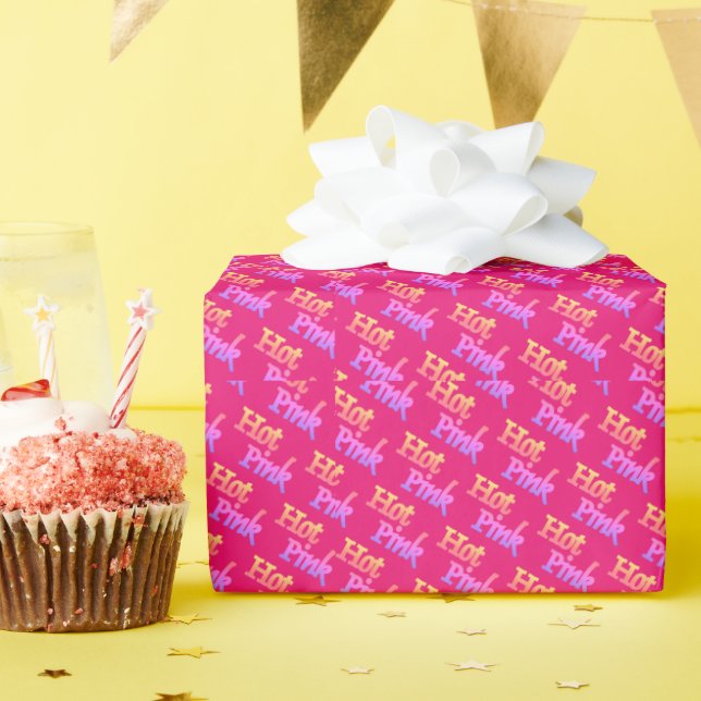 Cadeau Papier d'emballage mat rose chaud (Fête d'anniversaire)