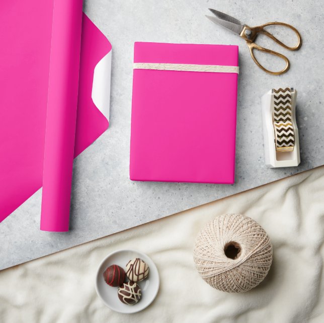 Cadeau Papier d'emballage mat rose fluorescent (Artisanat)