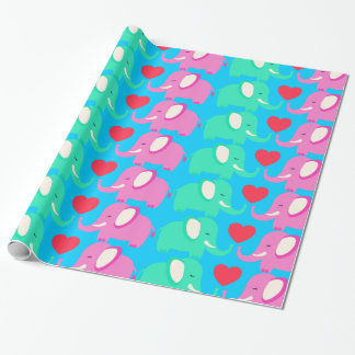 Cadeau papier d'emballage mignon de coeur de valentine