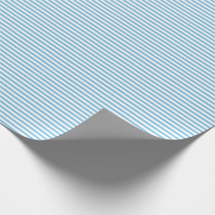Cadeau Papier d'emballage mince de rayures bleu-clair et