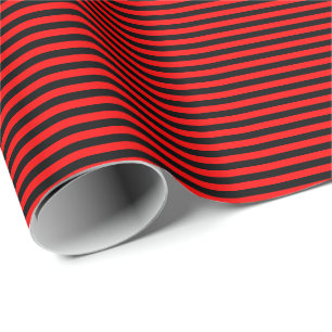 Cadeau Papier d'emballage mince de rayures rouges et