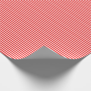 Cadeau Papier d'emballage mince de rayures rouges et