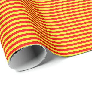 Cadeau Papier d'emballage mince de rayures rouges et