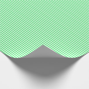 Cadeau Papier d'emballage mince de rayures vert clair et