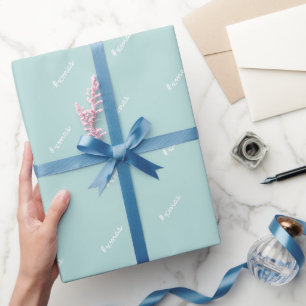 Cadeau Papier d'emballage moderne bleu et blanc motif de