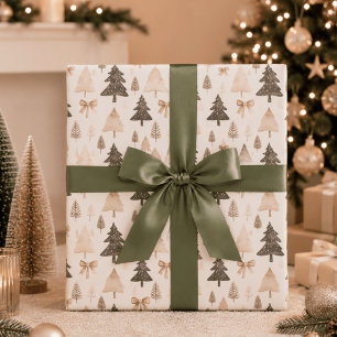 Cadeau Papier d'emballage moderne neutre pour arbre de No