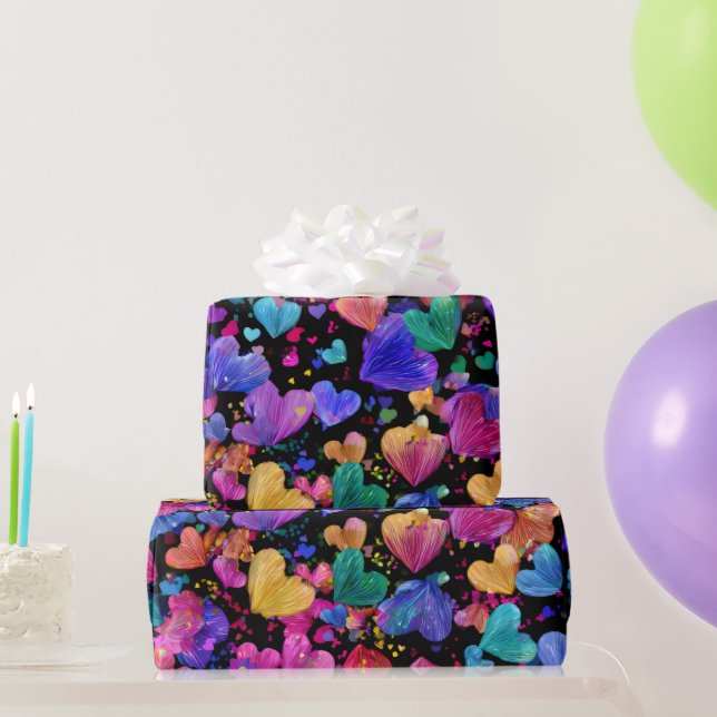Cadeau Papier d'emballage moderne pour la Saint-Valentin  (Cadeaux de fête)