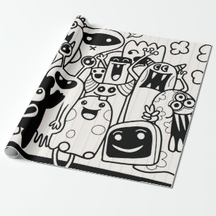 Cadeau Papier d'emballage MONSTRE HEUREUX
