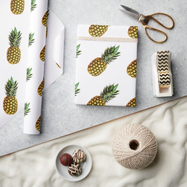 Cadeau Papier d'emballage motif à ananas (Artisanat)