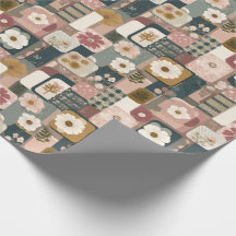 Papier d'emballage Motif à écailles florales