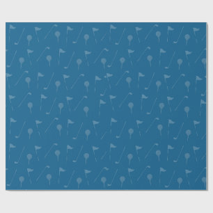 Cadeau Papier d'emballage motif balle de golf gris bleu