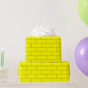 Cadeau Papier d'emballage motif briques jaunes