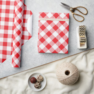 Cadeau Papier d'emballage motif de buffle rouge et blanc