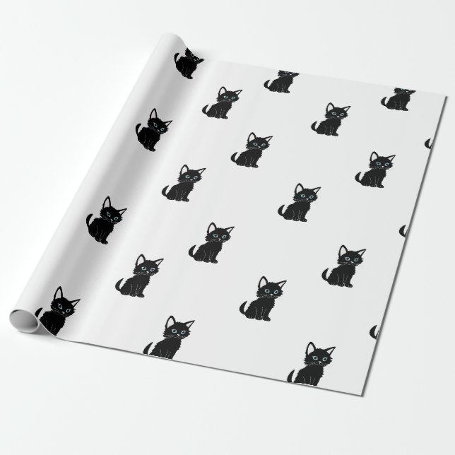 Cadeau Papier d'emballage motif de chat (Déroulé)