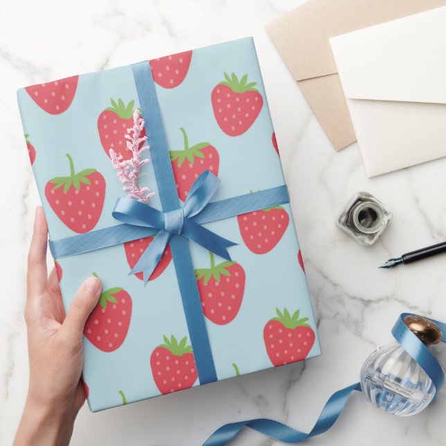 Cadeau Papier d'emballage Motif de fraises (Cadeaux)