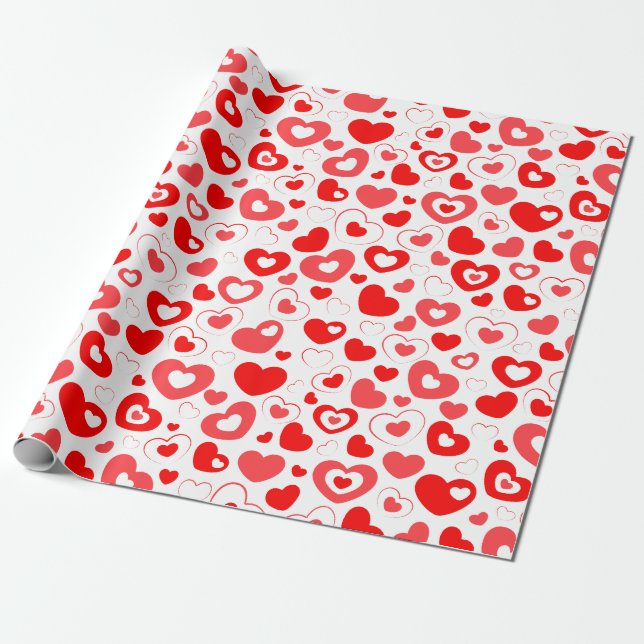 Cadeau papier d'emballage motif de la Saint-Valentin (Déroulé)