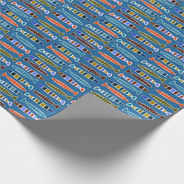 Cadeau Papier d'emballage Motif de poisson (Coin)