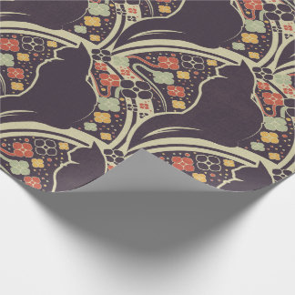 Cadeau Papier d'emballage motif floral Art Déco Chat