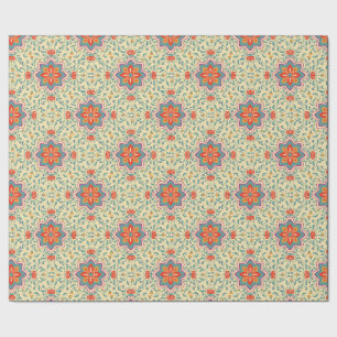 Cadeau Papier d'emballage motif Floral Folk