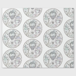 Cadeau Papier d'emballage motif mandala Zentangle dessiné