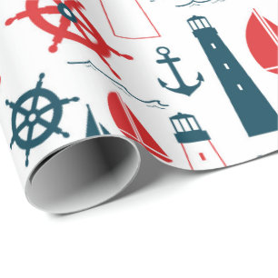 Cadeau Papier d'emballage motif Nautical Beach