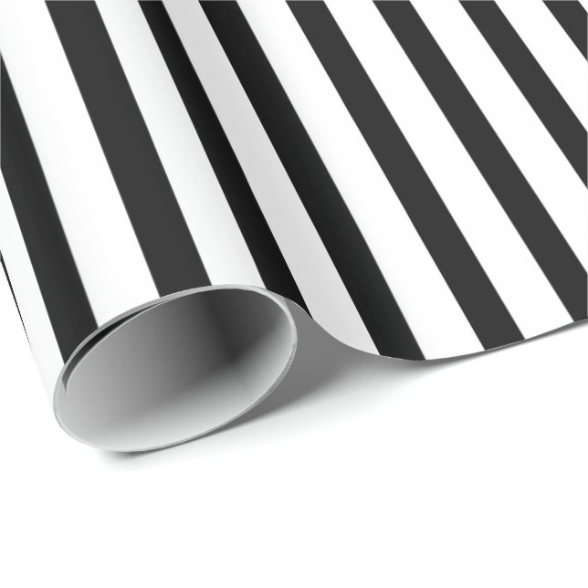 Cadeau Papier d'emballage Motif noir blanc (Coin rond)