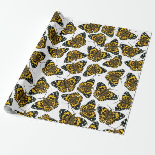 Cadeau Papier d'emballage motif papillon de femme peint