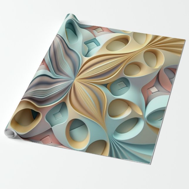 Cadeau Papier d'emballage motif Pastel 3D (Déroulé)