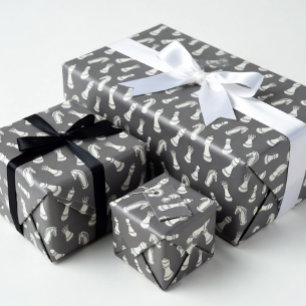 Cadeau Papier d'emballage motif pièces d'échecs modernes