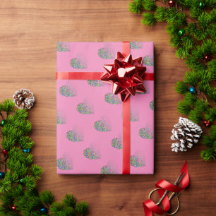 Cadeau Papier d'emballage motif rose-coeur moderne