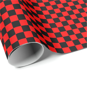 Cadeau Papier d'emballage moyen noir et de rouge de
