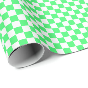 Cadeau Papier d'emballage moyen vert clair et de blanc de