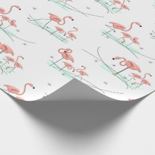 Cadeau Papier d'emballage multi de Flamants roses