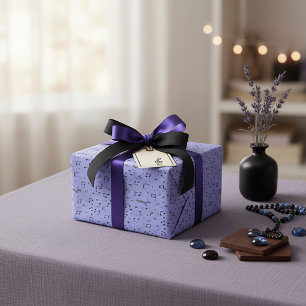 Cadeau Papier d'emballage musical turquoise et noir