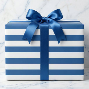 Cadeau Papier d'emballage nautique à rayures de cabane
