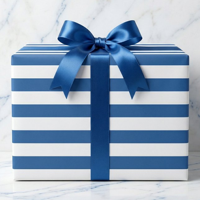Cadeau Papier d'emballage nautique à rayures de cabane (Best wrapping paper on deck)