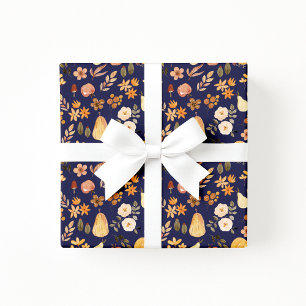 Cadeau Papier d'emballage naval Automne Citrouilles