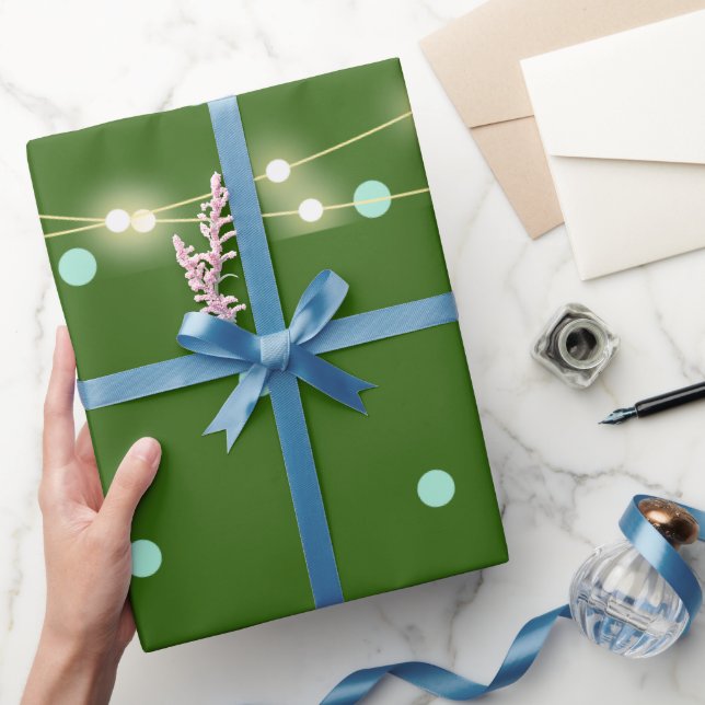 Cadeau Papier d'emballage néon vert pin moderne (Cadeaux)