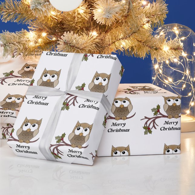 Cadeau Papier d'emballage Noël Chouette (Vacances)