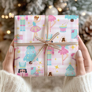 Cadeau Papier d'emballage Noël pastel de ballet Casse-Noi