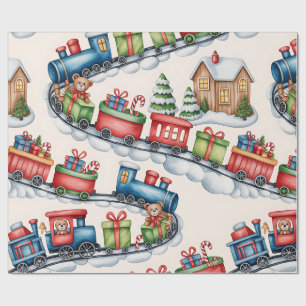 Cadeau Papier d'emballage Noël Toyland & Trains pour Enfa