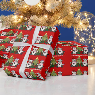 Cadeau Papier d'emballage Noël Vache